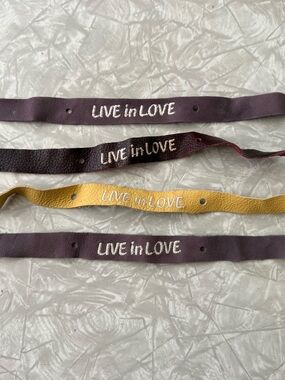 Lucky Brand vintage "LIVE in LOVE" Leather Bracelets